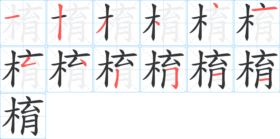 棛的笔顺分步演示