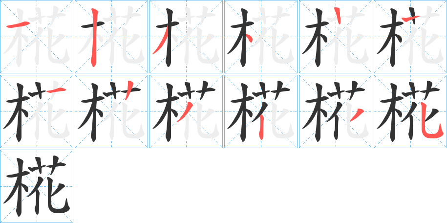 椛的笔顺分步演示