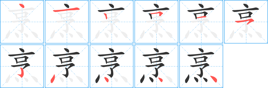 烹的笔顺分步演示