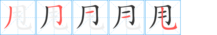 甩的笔顺分步演示