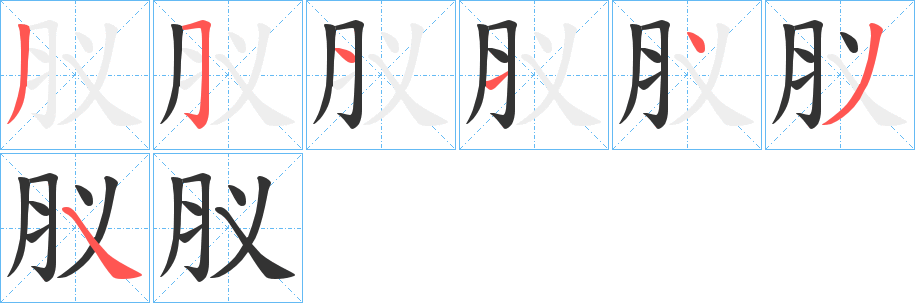 肞的笔顺分步演示