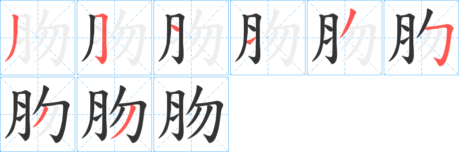 肳的笔顺分步演示