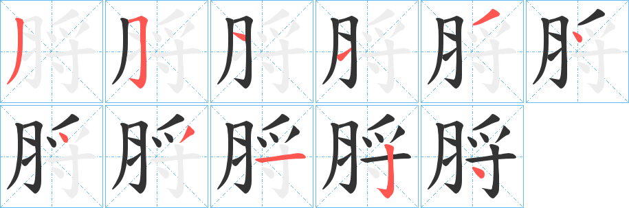 脟的笔顺分步演示