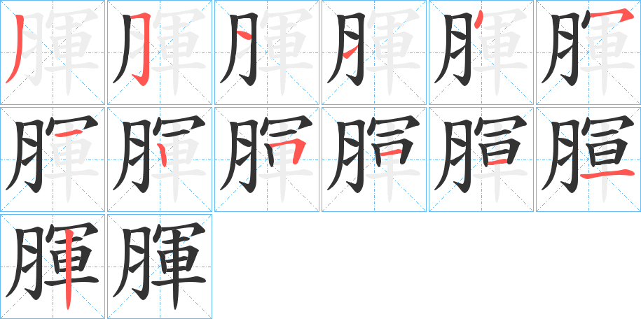 腪的笔顺分步演示