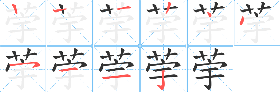 荢的笔顺分步演示