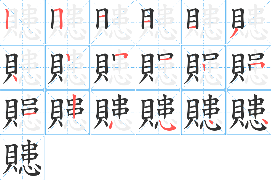 贃的笔顺分步演示