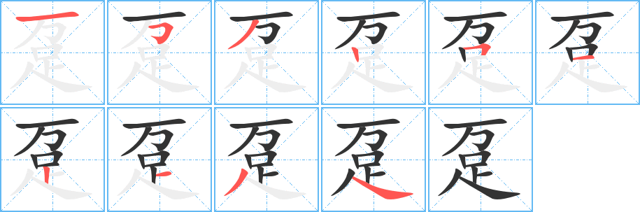 趸的笔顺分步演示