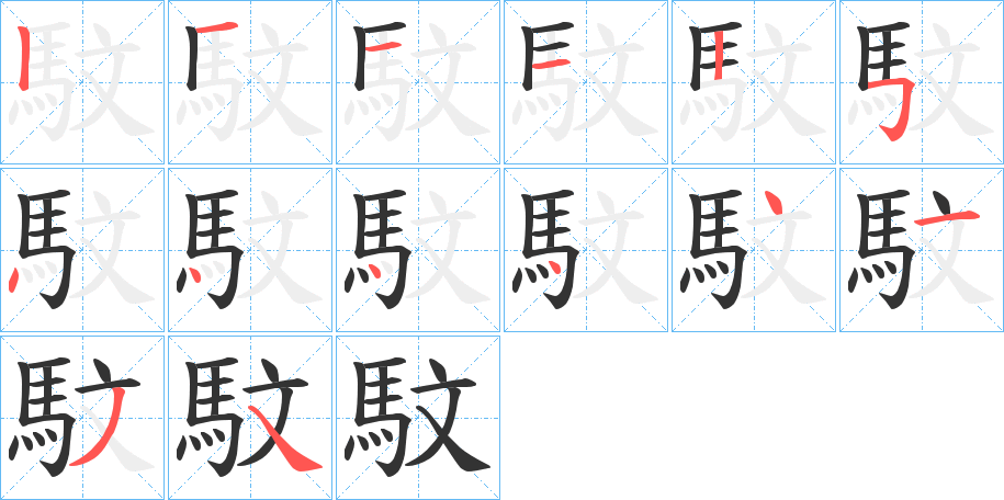 馼的笔顺分步演示