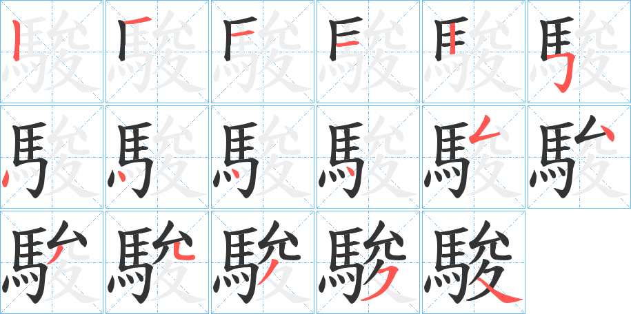 駿的笔顺分步演示