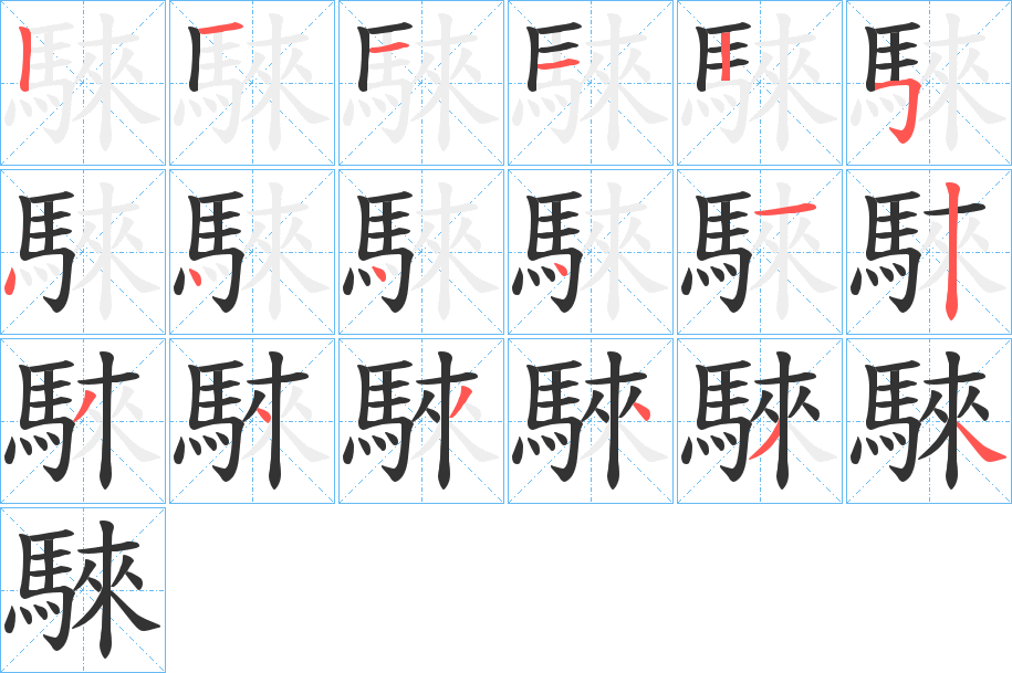 騋的笔顺分步演示