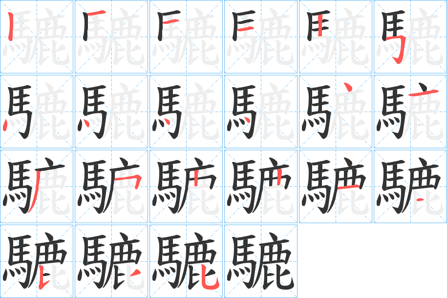 騼的笔顺分步演示