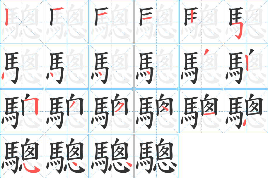 驄的笔顺分步演示