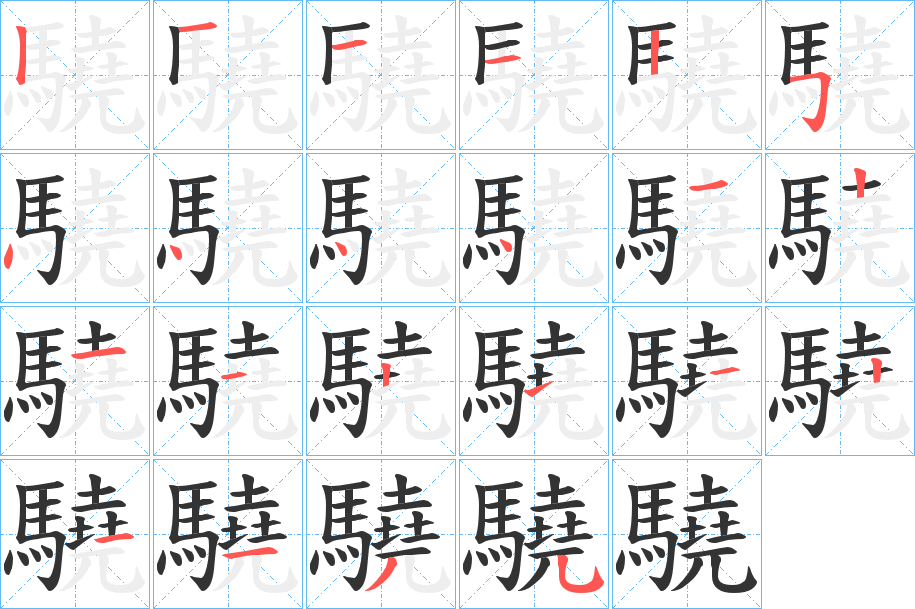 驍的笔顺分步演示