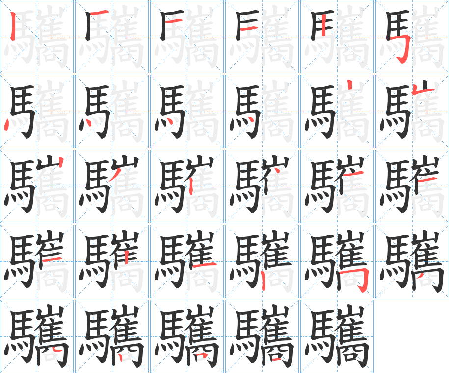 驨的笔顺分步演示