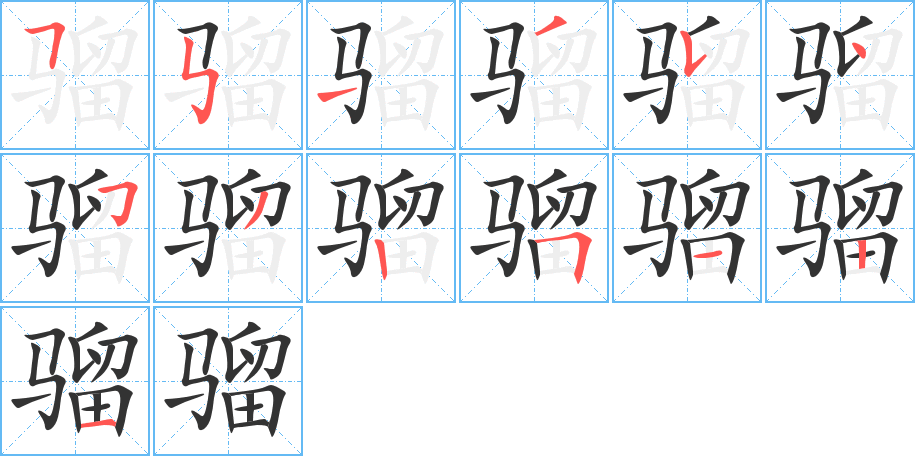 骝的笔顺分步演示