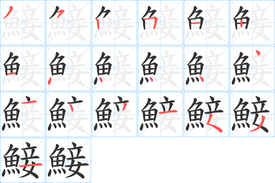 鯜的笔顺分步演示