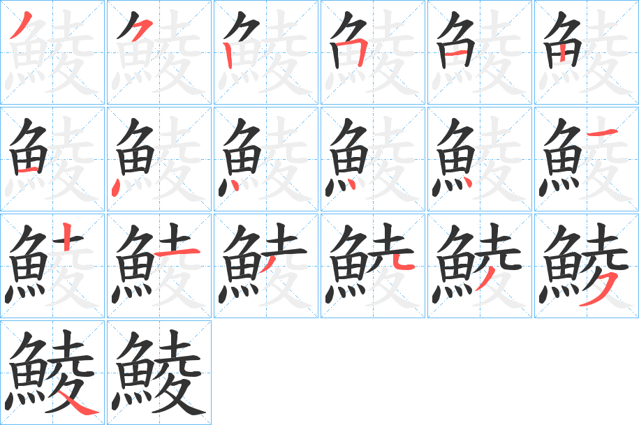 鯪的笔顺分步演示