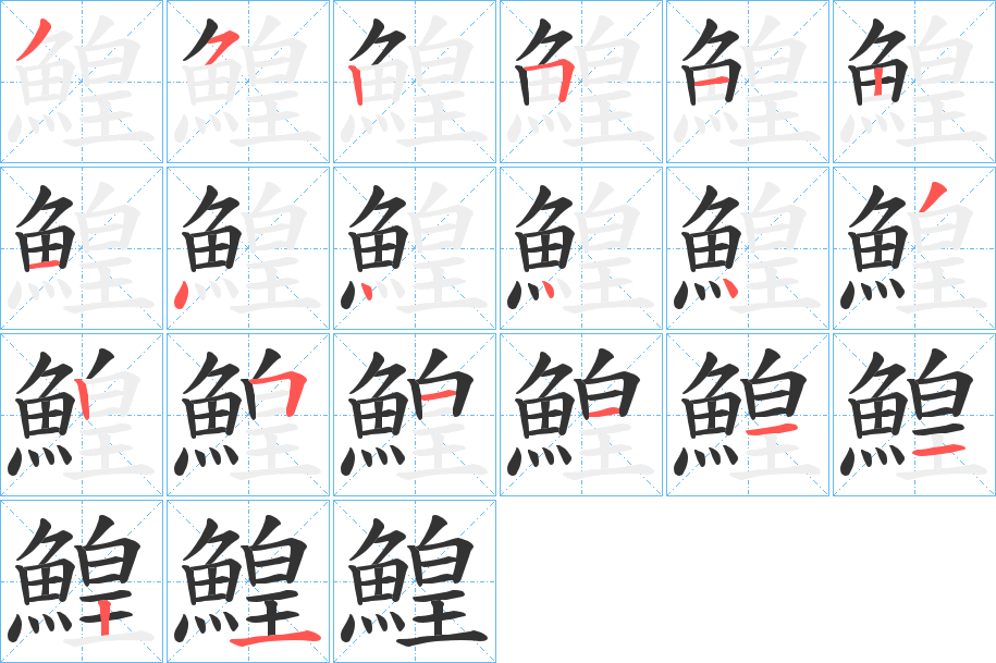 鰉的笔顺分步演示