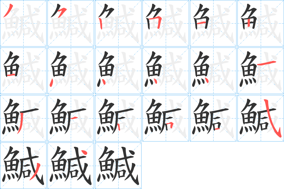 鰔的笔顺分步演示