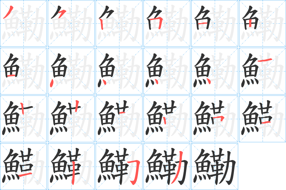 鰳的笔顺分步演示