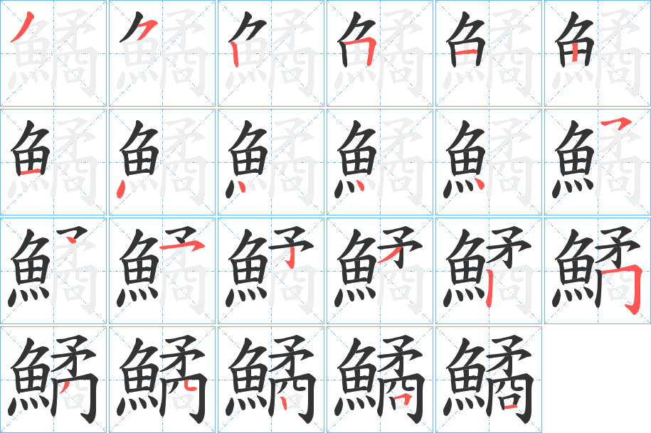 鱊的笔顺分步演示