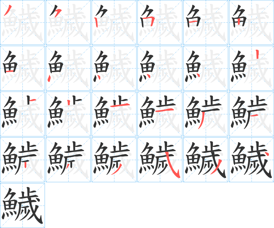 鱥的笔顺分步演示