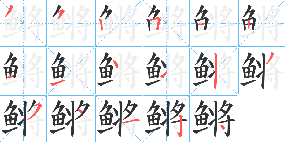 鳉的笔顺分步演示