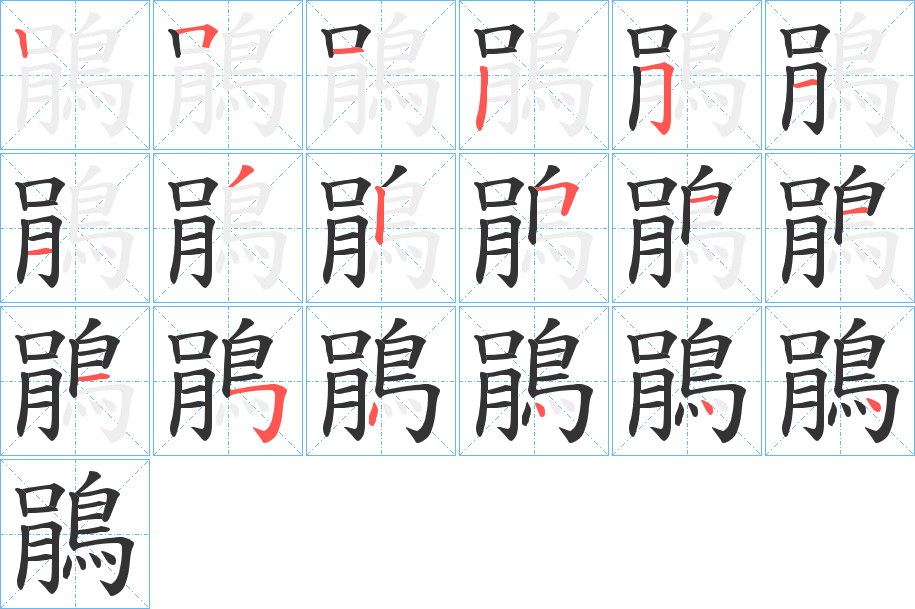 鵑的笔顺分步演示