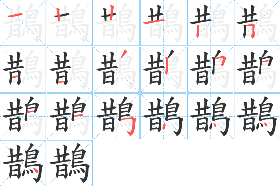 鵲的笔顺分步演示