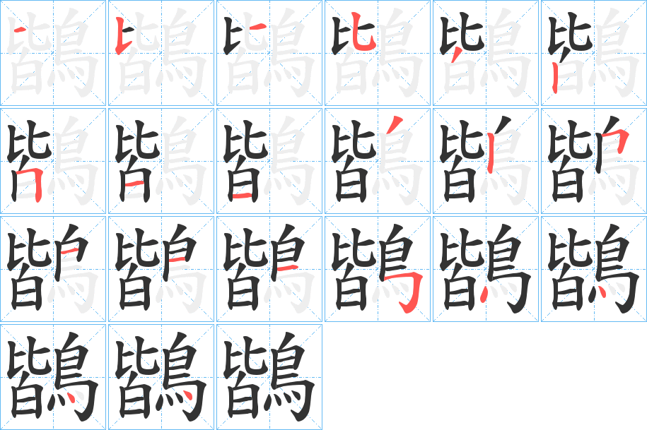 鶛的笔顺分步演示