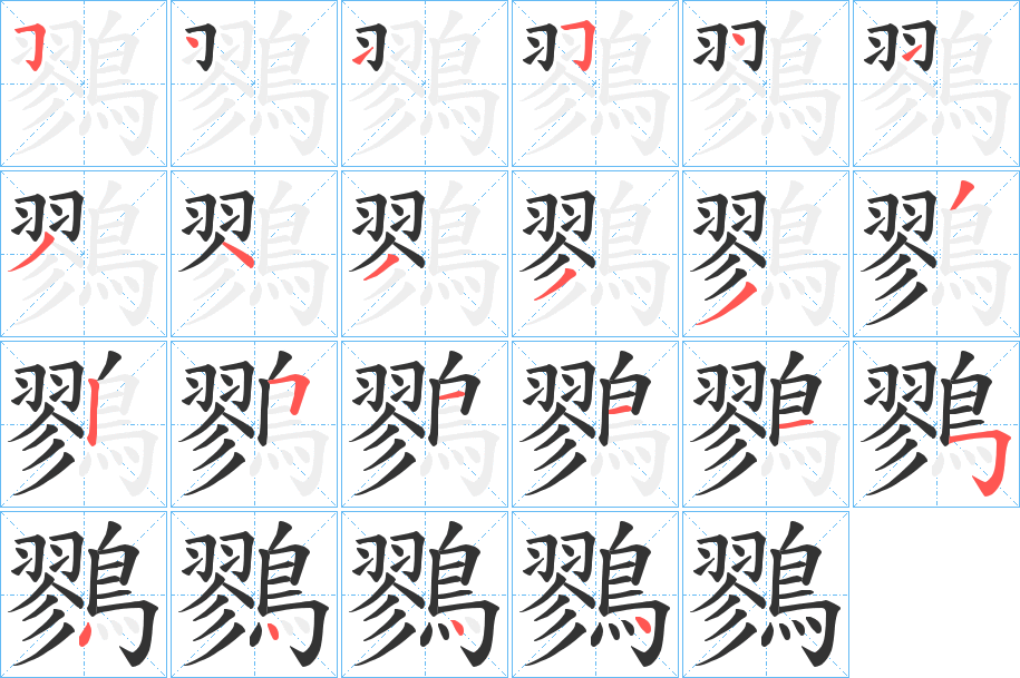 鷚的笔顺分步演示