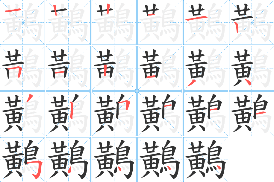 鷬的笔顺分步演示