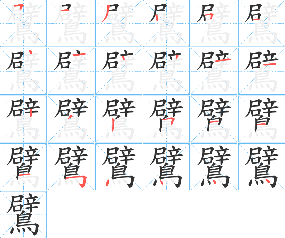 鷿的笔顺分步演示