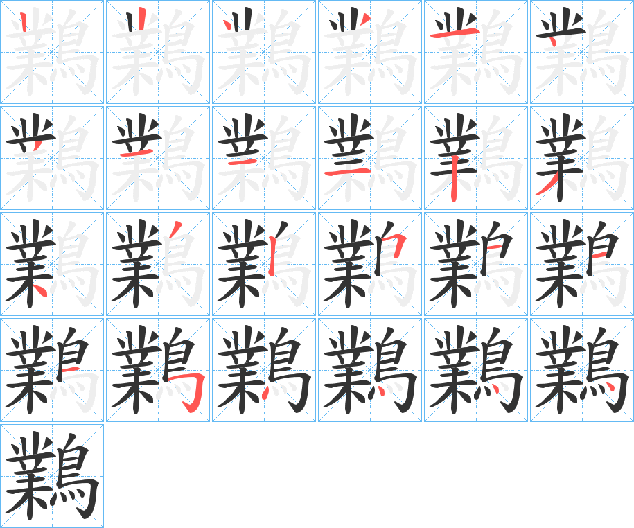 鸈的笔顺分步演示