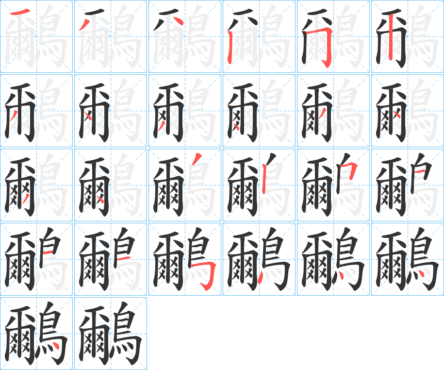 鸍的笔顺分步演示