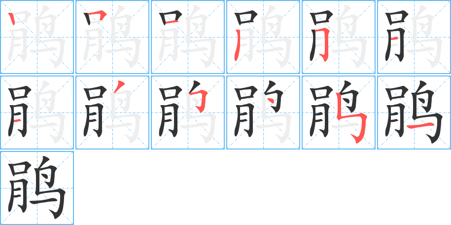 鹃的笔顺分步演示