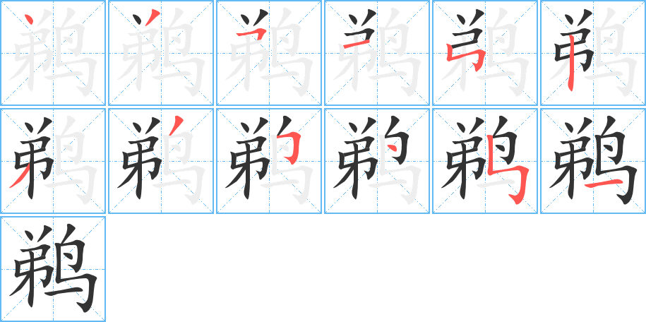 鹈的笔顺分步演示