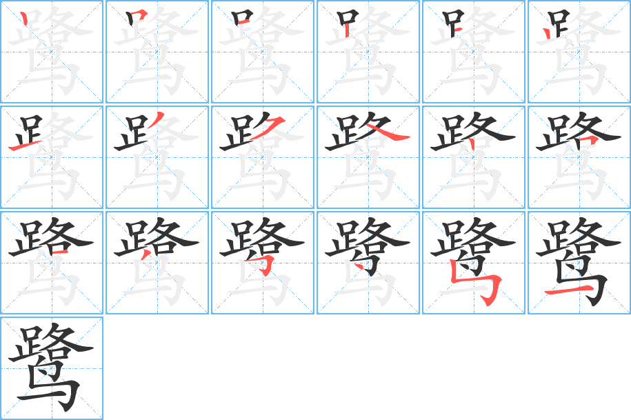 鹭的笔顺分步演示