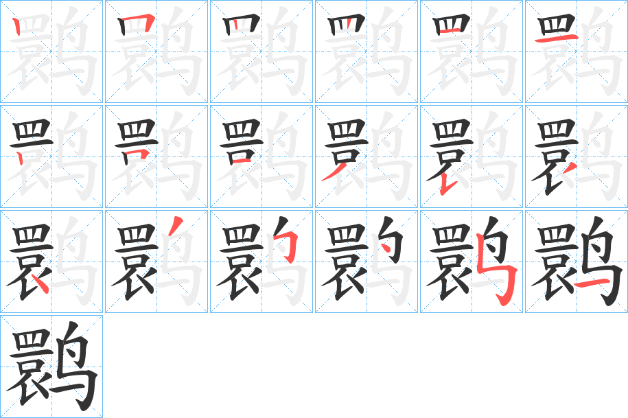 鹮的笔顺分步演示